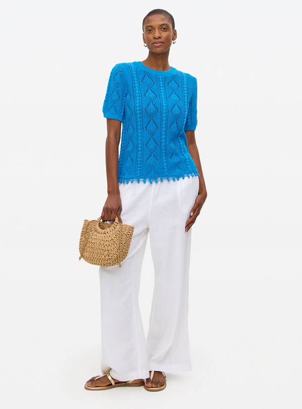 Blue Crochet Knitted T-Shirt 10